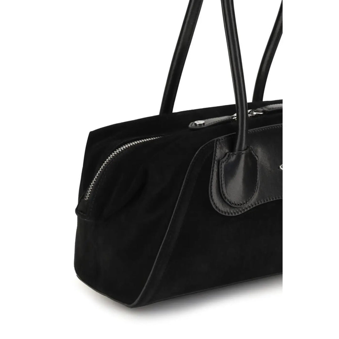 Vivienne Westwood Black Calf Leather Bos Taurus Shoulder Bag