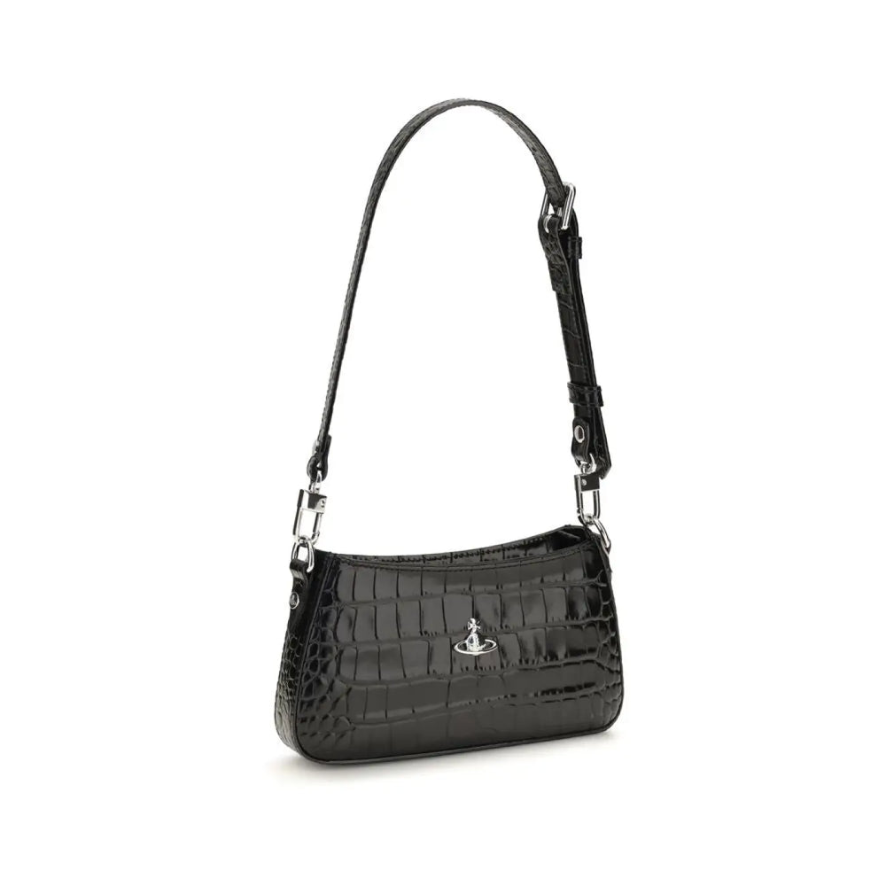 Vivienne Westwood Black Calf Leather Bos Taurus Shoulder Bag