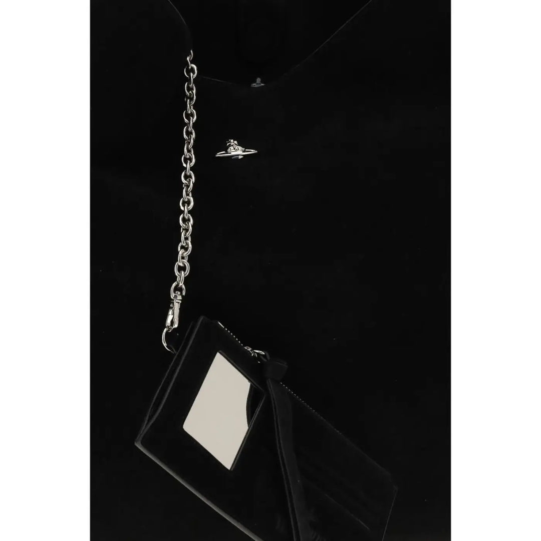 Vivienne Westwood Black Suede Leather Shoulder Bag