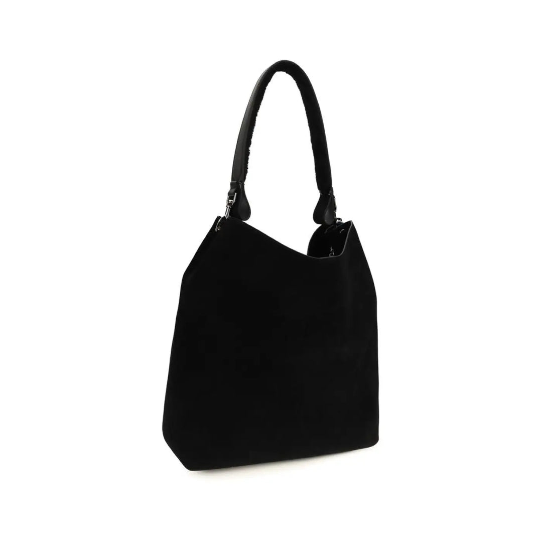 Vivienne Westwood Black Suede Leather Shoulder Bag