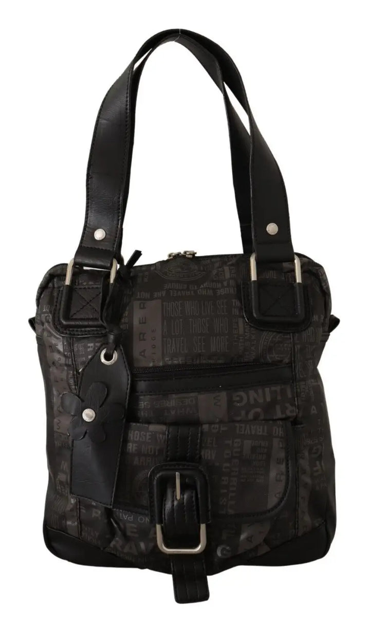 WAYFARER - Black Printed Logo Shoulder Handbag Purse Bag