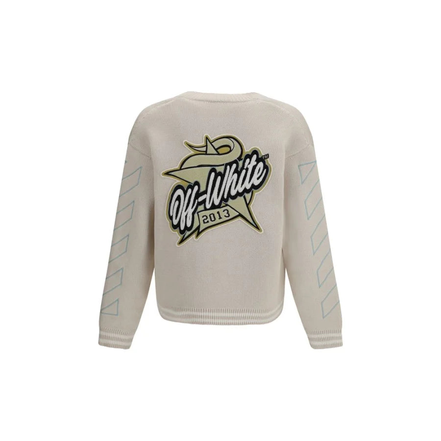 Off-White Beige Cotton Cardigan