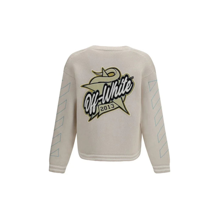 Off-White Beige Cotton Cardigan