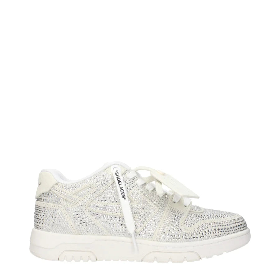 Off-White Beige Leather Low Top Sneakers