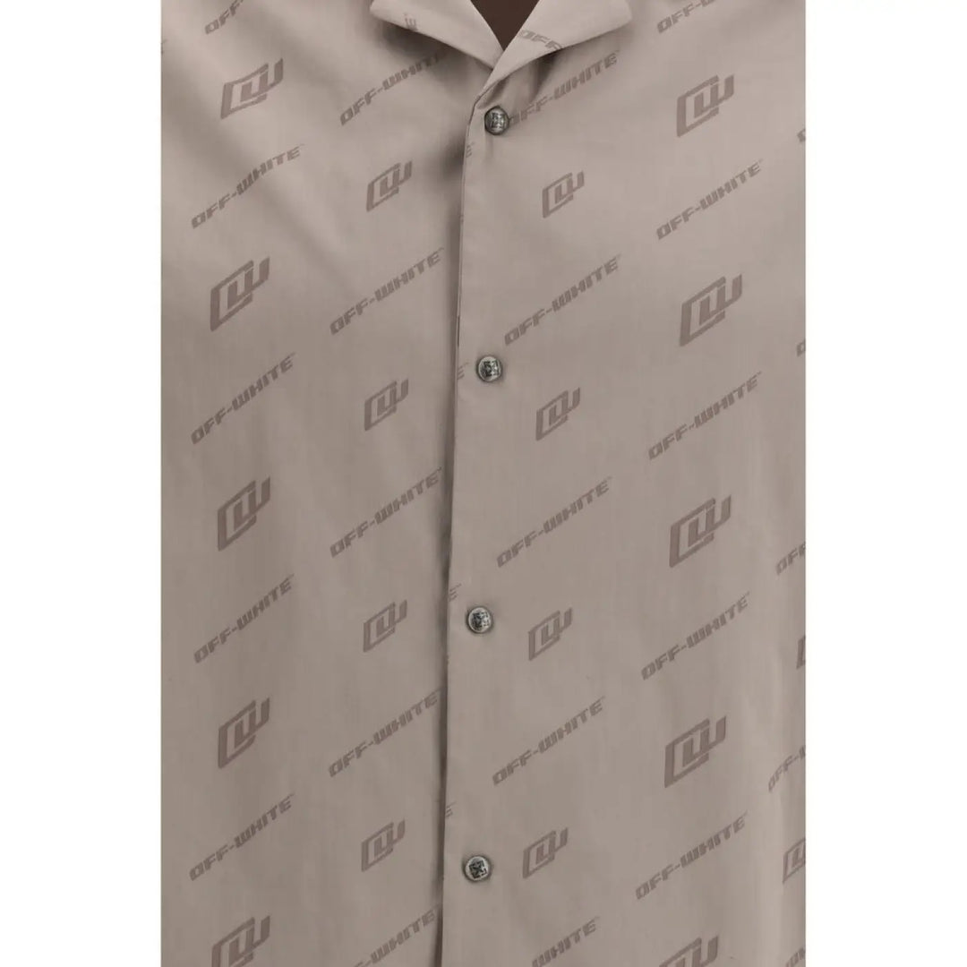 Off-White Beige Viscose Shortsleeve Shirt