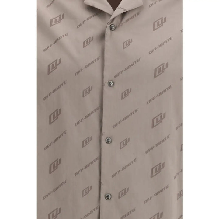 Off-White Beige Viscose Shortsleeve Shirt