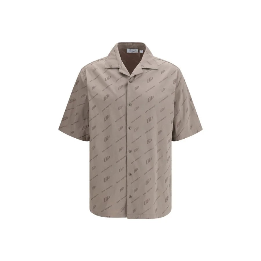 Off-White Beige Viscose Shortsleeve Shirt