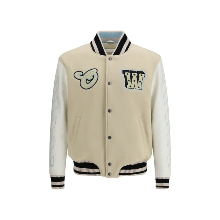 Off-white Beige Wool Oves Aries Bomber
