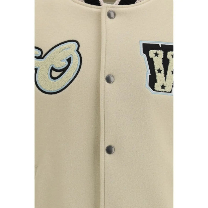 Off-white Beige Wool Oves Aries Bomber
