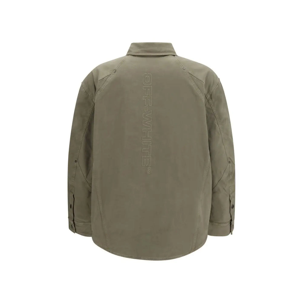 Off-white Bicolor Cotton Full-length Jacket