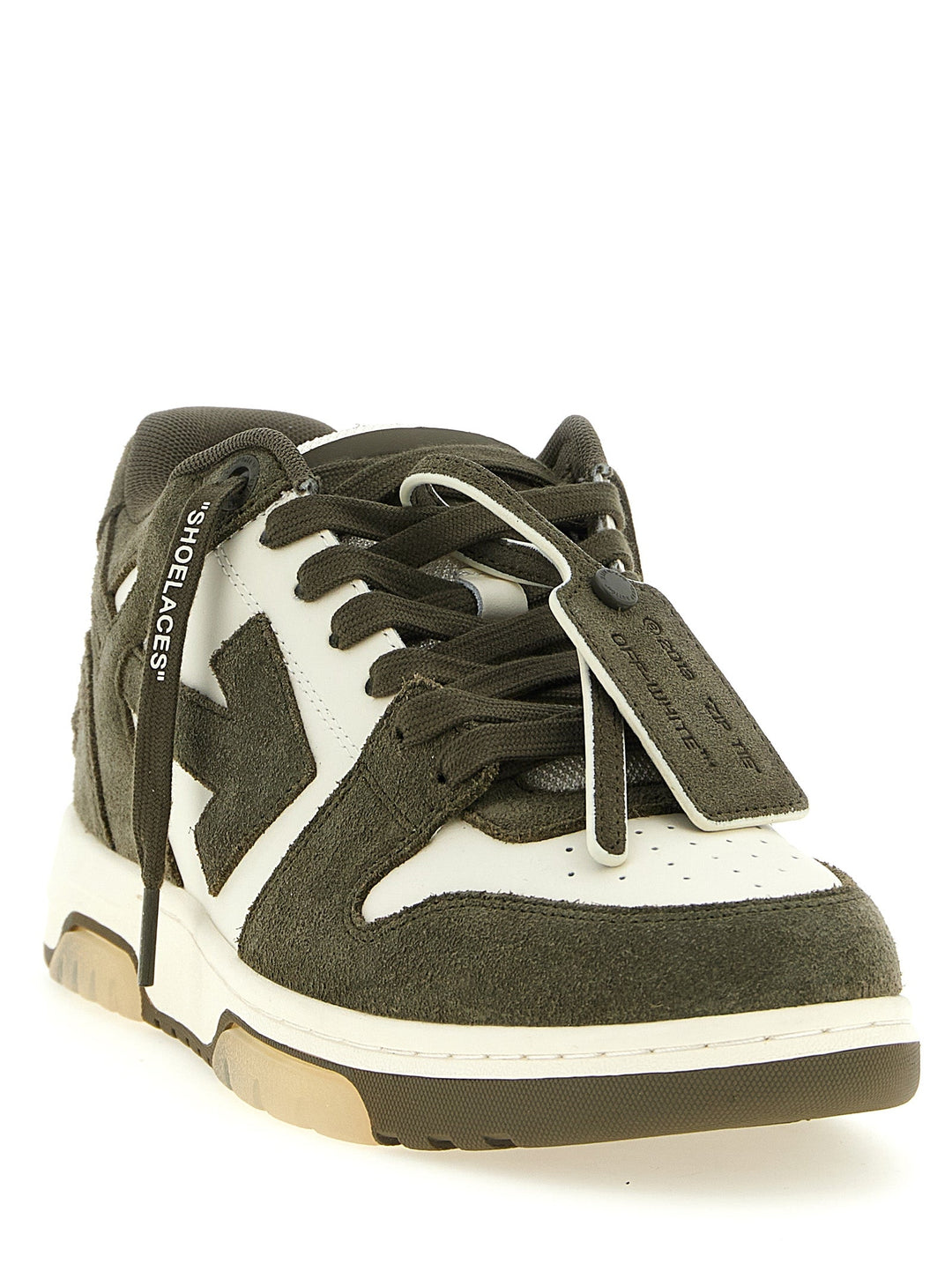 Off-white Bicolor Cowhide Athletic Sneakers