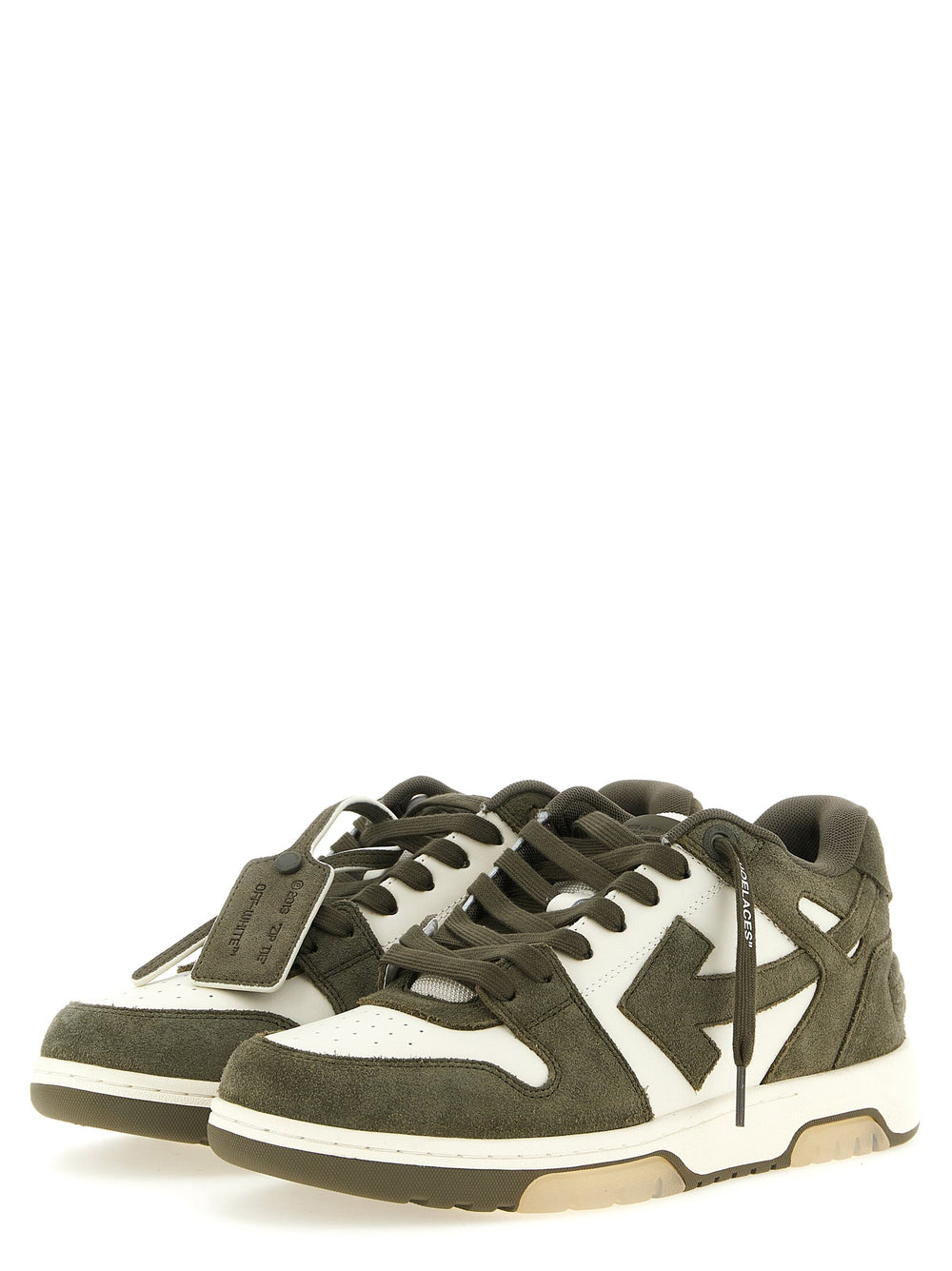 Off-white Bicolor Cowhide Athletic Sneakers