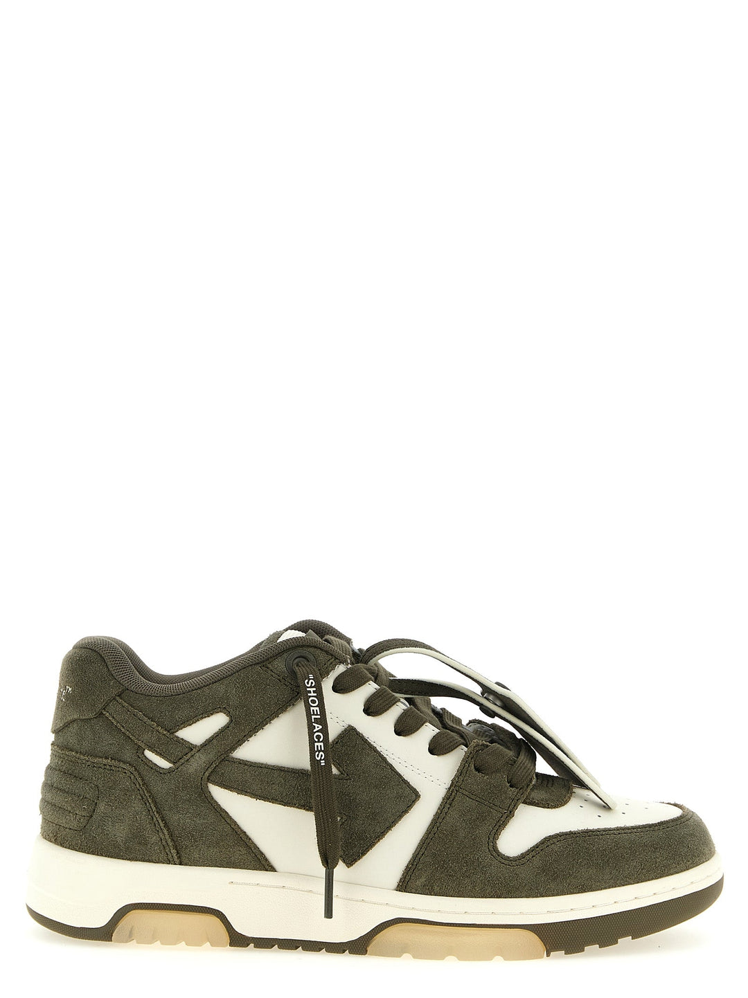 Off-white Bicolor Cowhide Athletic Sneakers