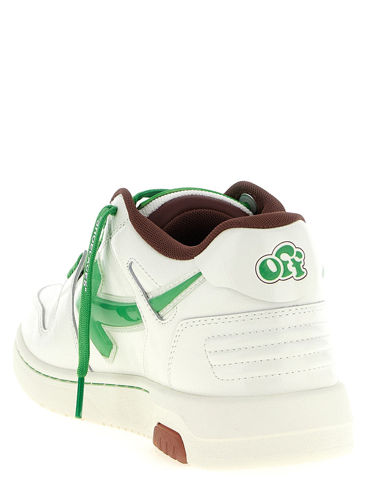 Off-white Bicolor Leather Athletic Sneakers