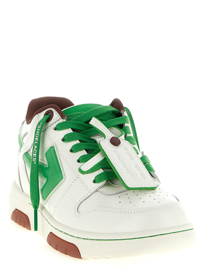 Off-white Bicolor Leather Athletic Sneakers
