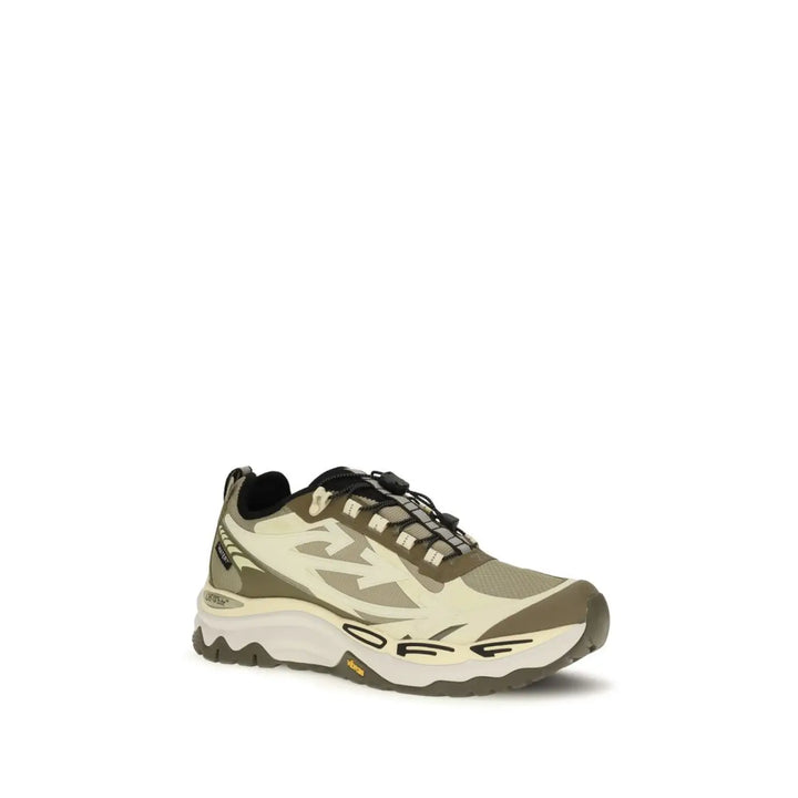 Off-white Bicolor Polyester Athletic Sneakers
