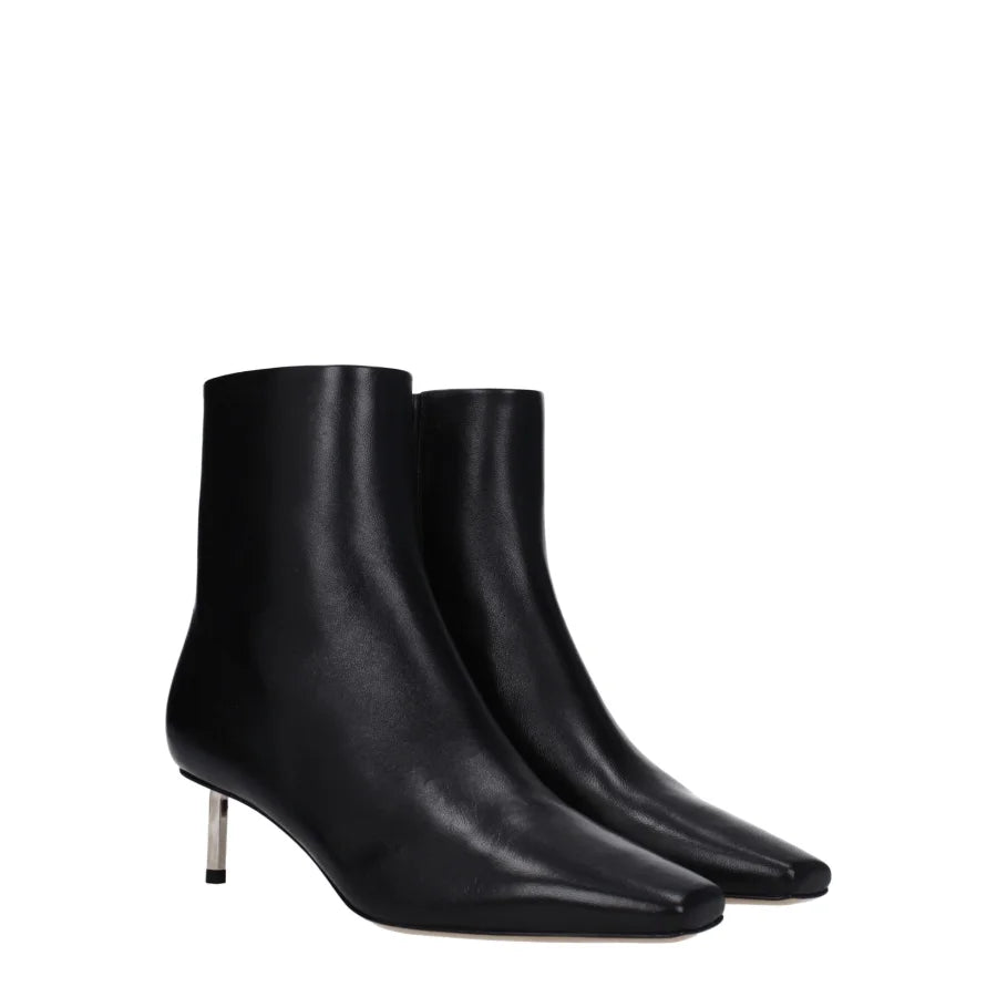 Off-White Black Leather Ankle Boots