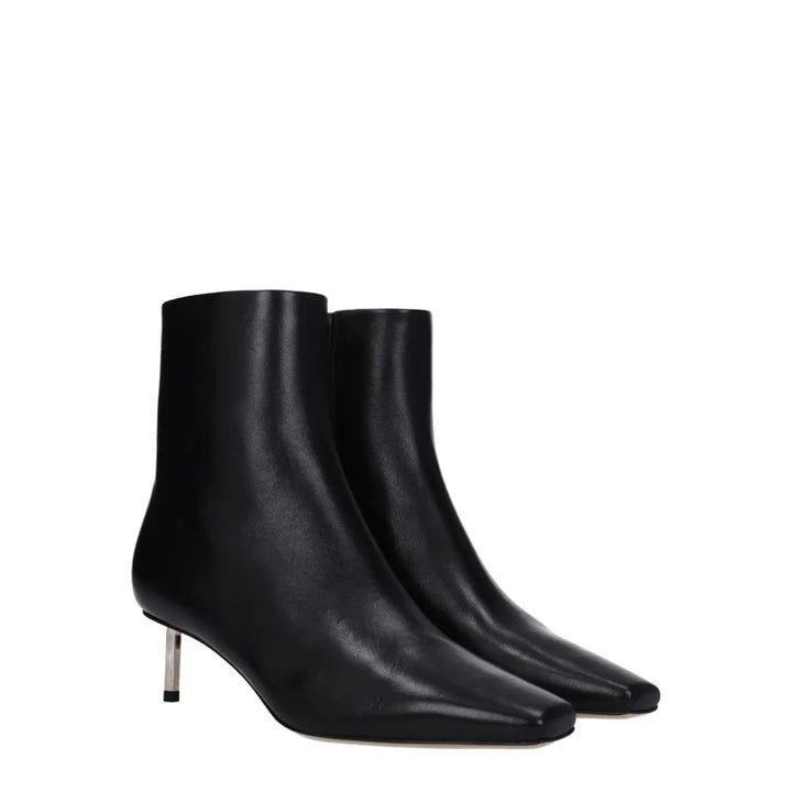 Off-White Black Leather Ankle Boots