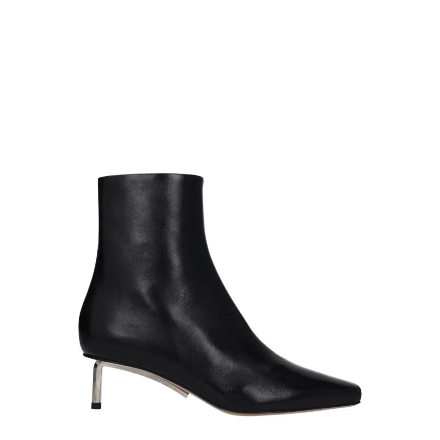 Off-White Black Leather Ankle Boots