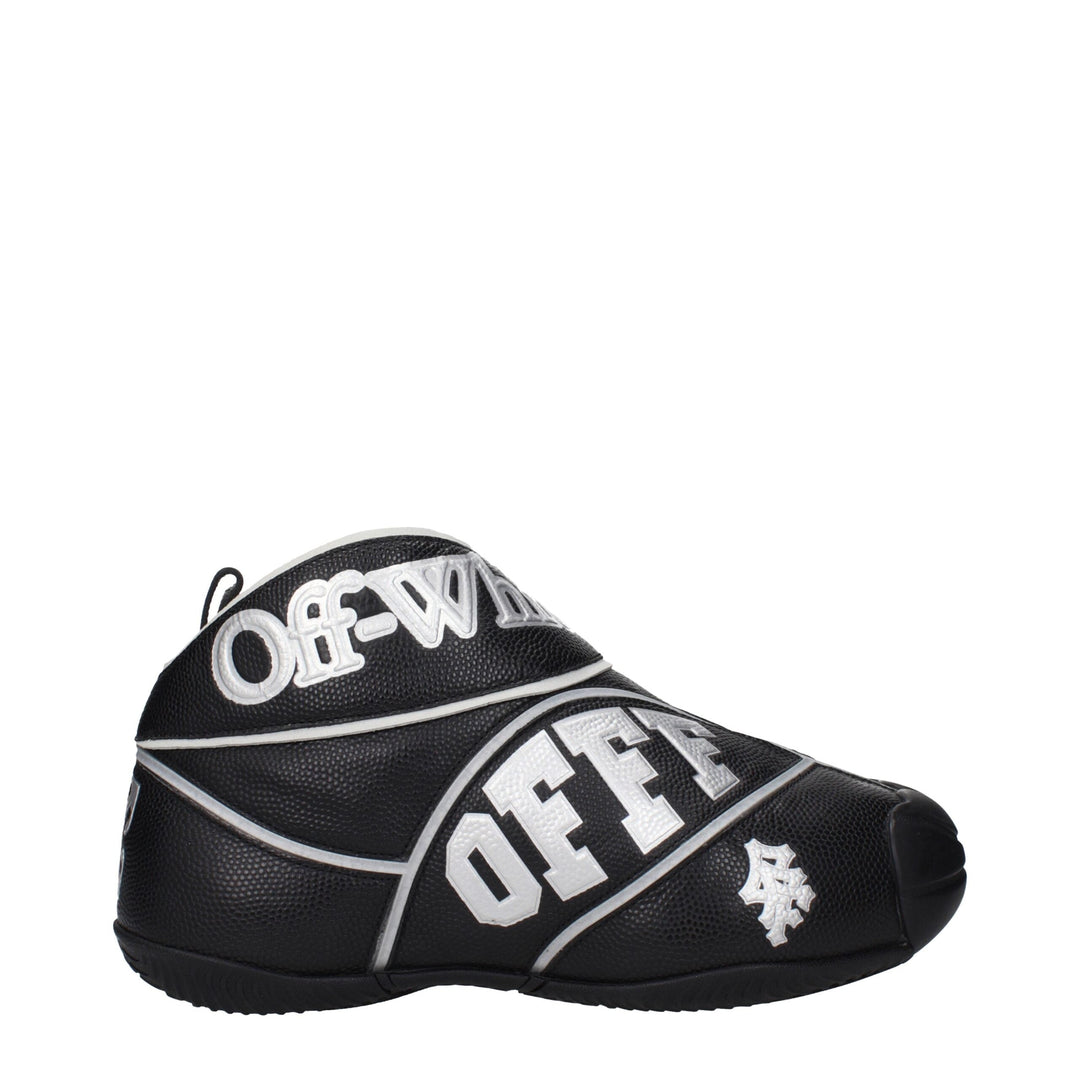 Off-white Black Leather High Top Sneakers