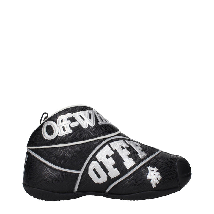Off-white Black Leather High Top Sneakers