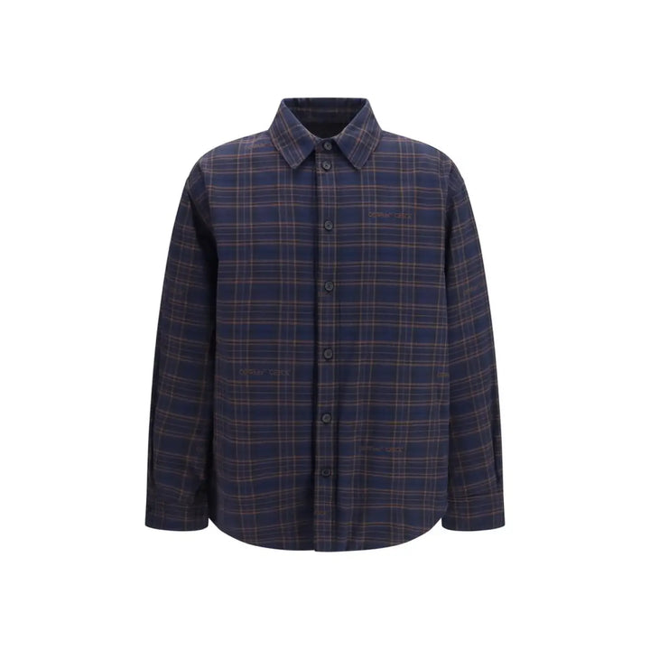 Off-white Blue Cotton Pattern Shirt