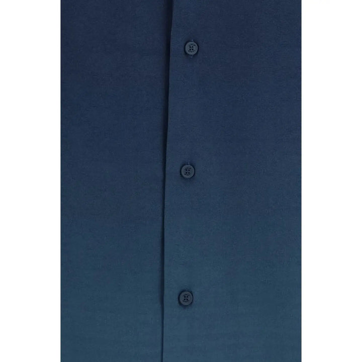Off-white Blue Viscose Pattern Shirt