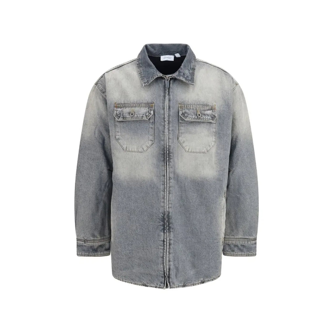 Off-white Gray Cotton Denim Jacket
