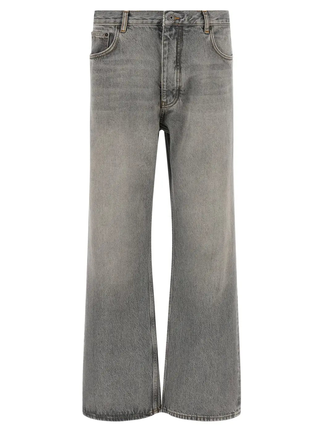 Off-white Gray Cotton Relaxed Fit Jeans