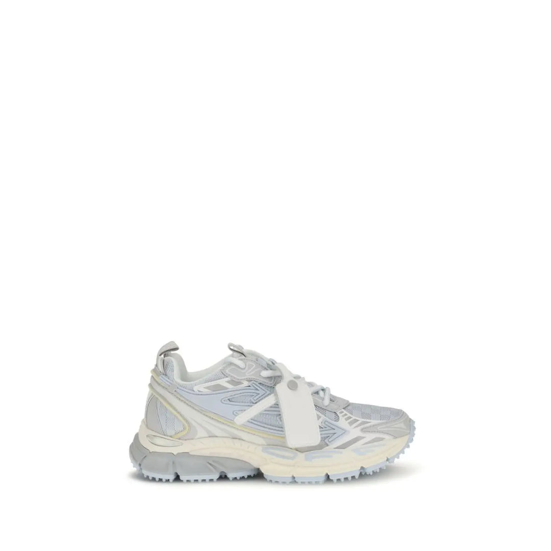 Off-white Gray Fabric Athletic Sneakers