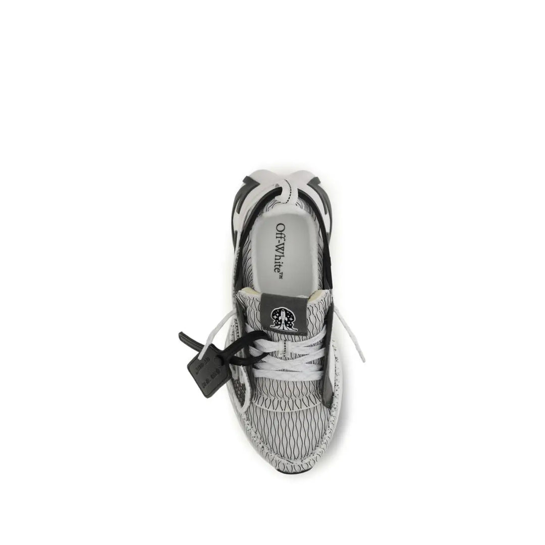 Off-white Gray Fabric Athletic Sneakers