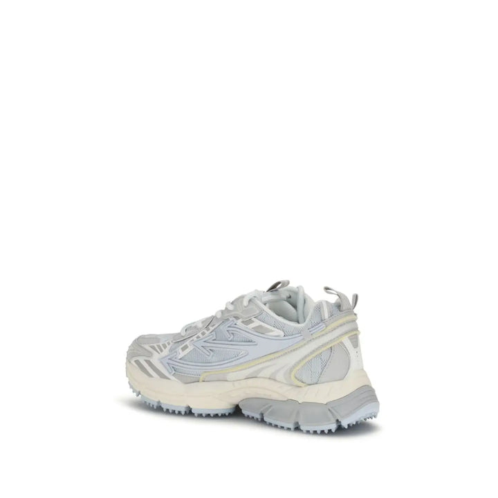 Off-white Gray Fabric Athletic Sneakers