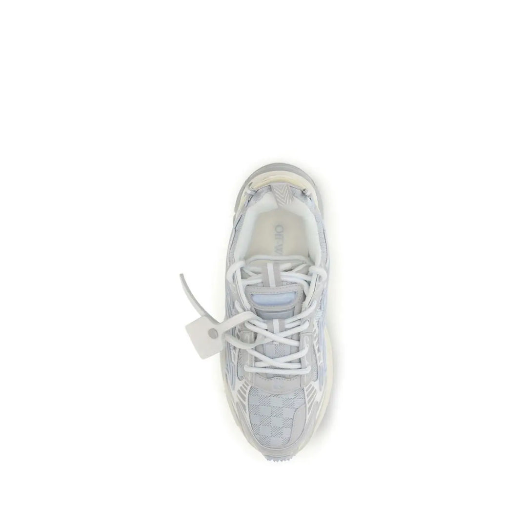 Off-white Gray Fabric Athletic Sneakers