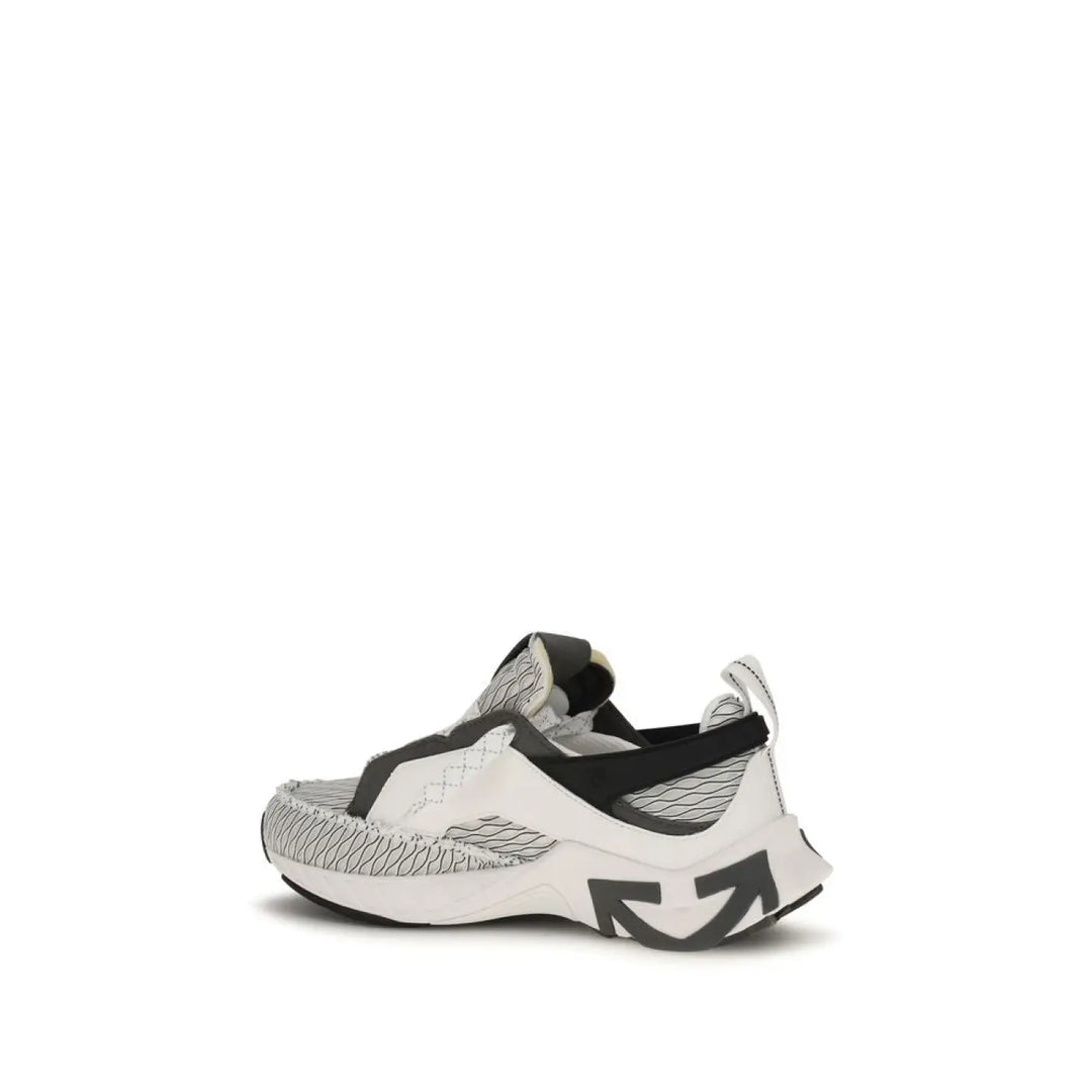 Off-white Gray Fabric Athletic Sneakers