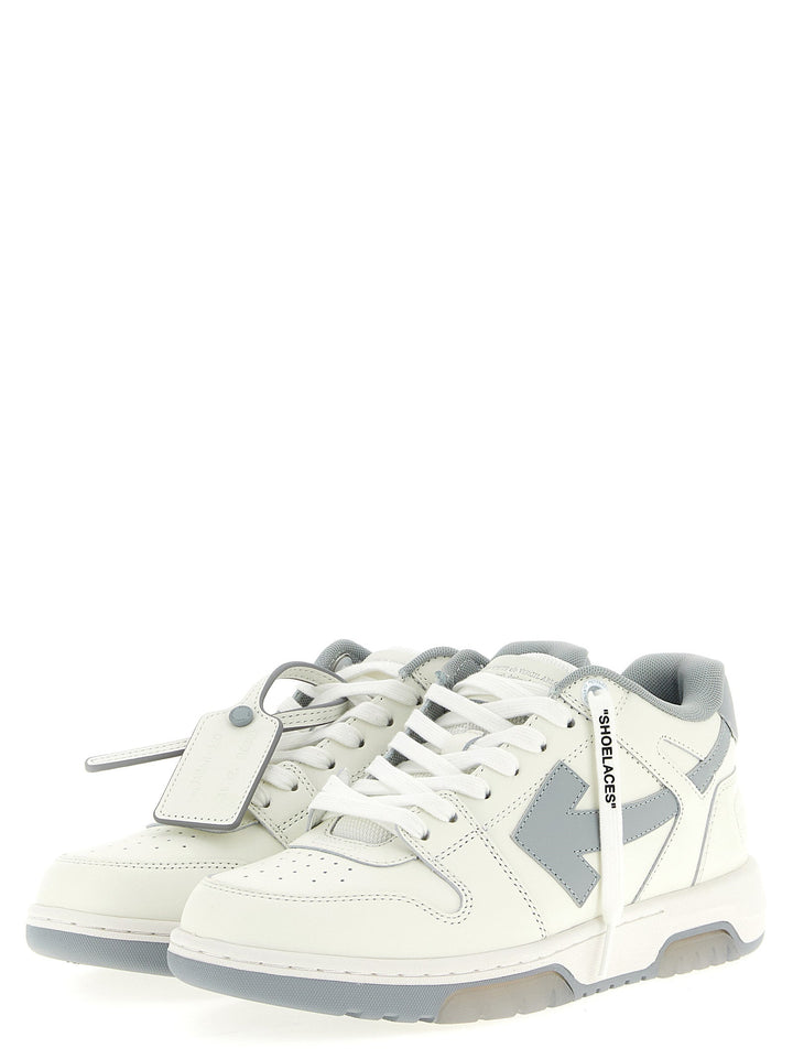 Off-White Gray Leather Low Top Sneakers