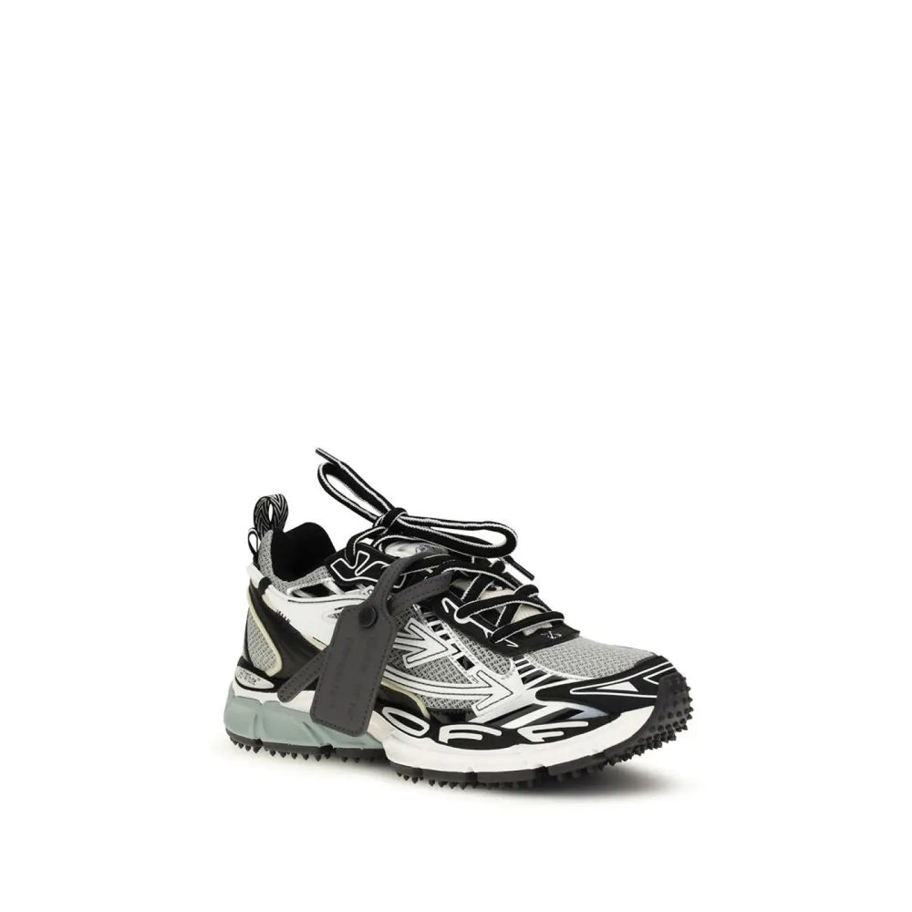 Off-white Gray Polyester Athletic Sneakers