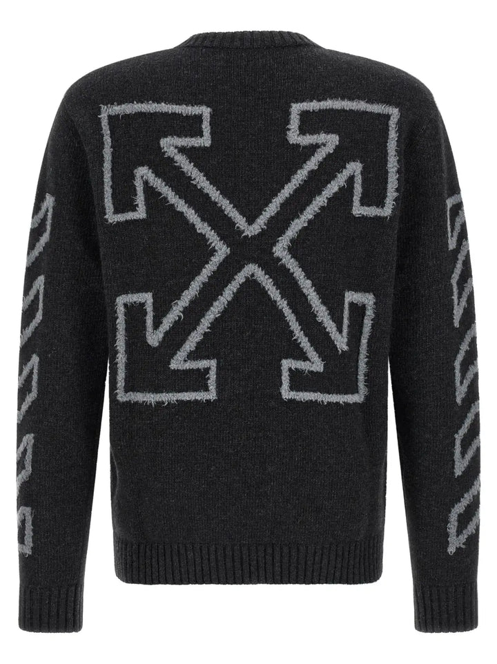 Off-white Gray Wool Cardigan