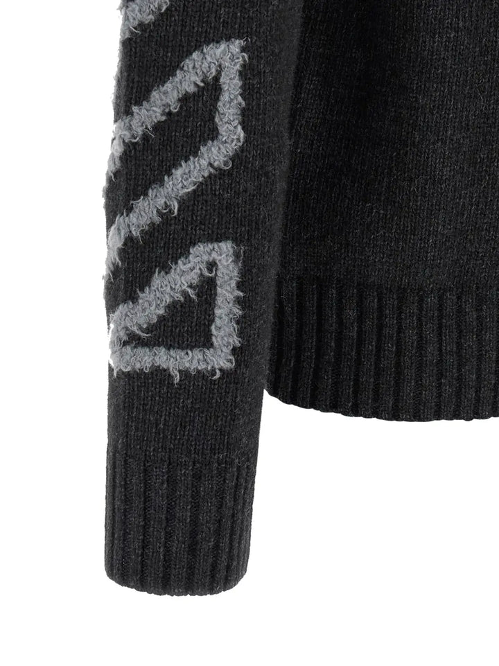 Off-white Gray Wool Cardigan
