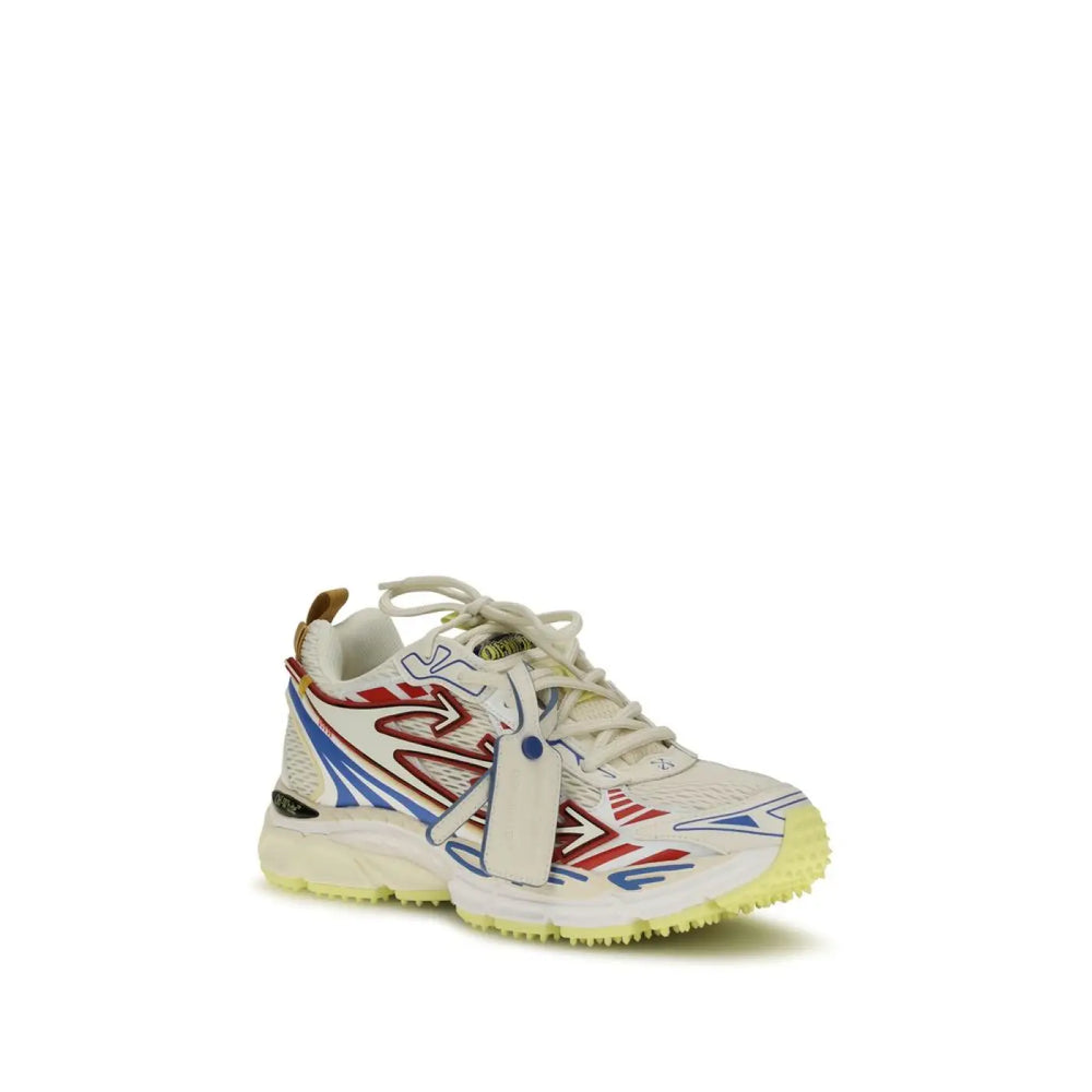 Off-white Multicolor Polyester Athletic Sneakers