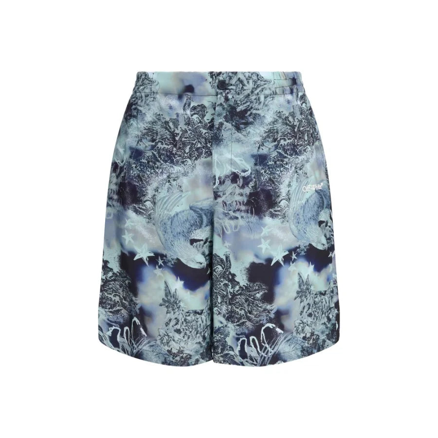 Off-White Multicolor Viscose Bermuda Shorts