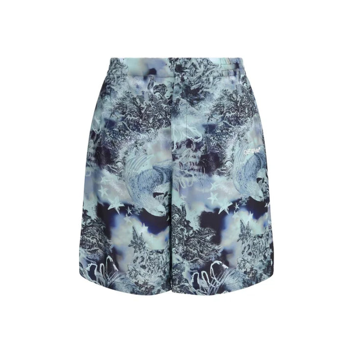 Off-White Multicolor Viscose Bermuda Shorts