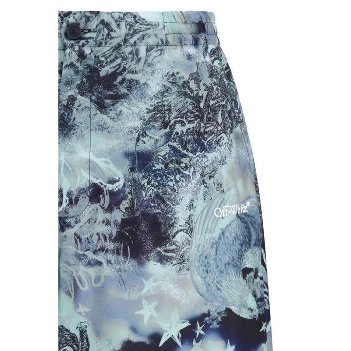 Off-White Multicolor Viscose Bermuda Shorts