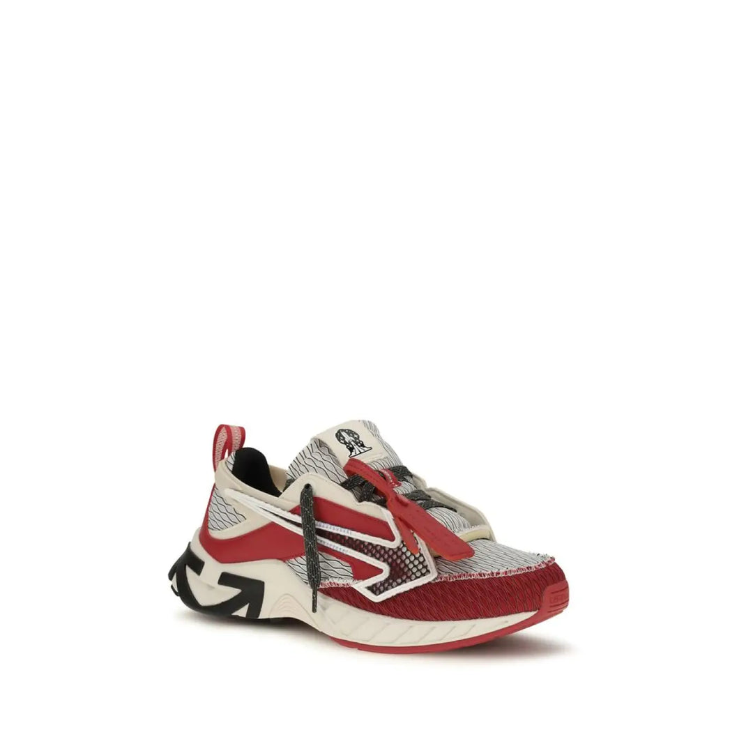 Off-white Red Polyester Athletic Sneakers