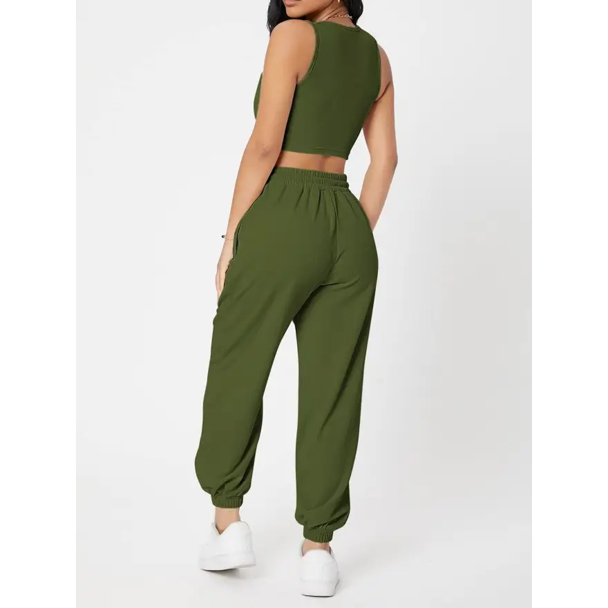 Cozy Cotton Joggers Set with Pockets Trendsi