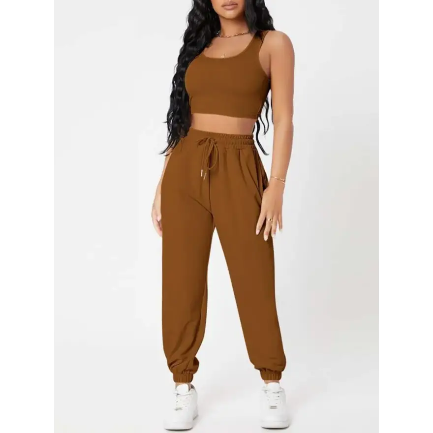 Cozy Cotton Joggers Set with Pockets Trendsi