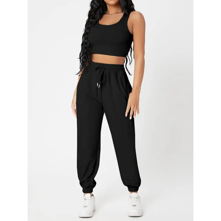 Cozy Cotton Joggers Set with Pockets Trendsi