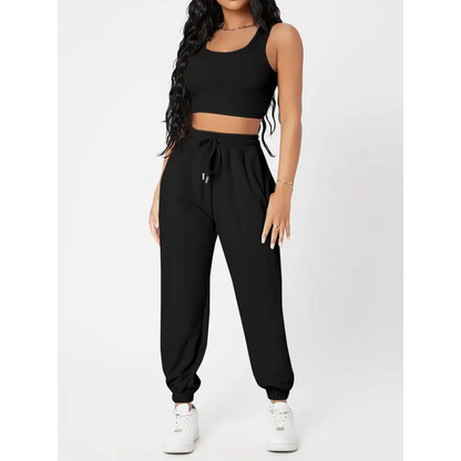 Cozy Cotton Joggers Set with Pockets Trendsi