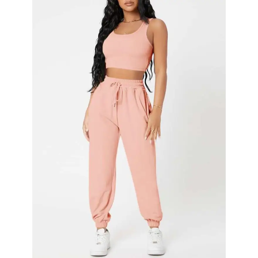 Cozy Cotton Joggers Set with Pockets Trendsi