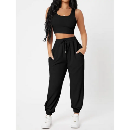 Cozy Cotton Joggers Set with Pockets Trendsi