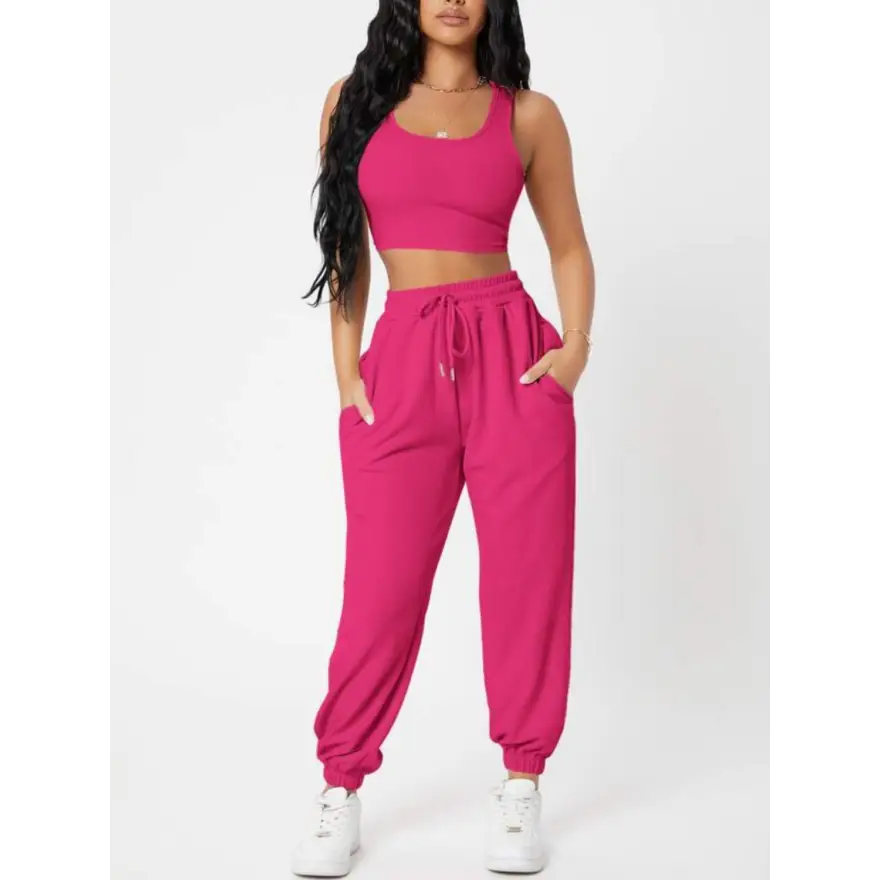 Cozy Cotton Joggers Set with Pockets Trendsi